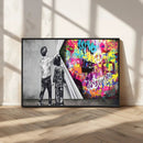 Banksy Print - Street Art Canvas Wall Art - Kids Revealing