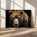 Grizzly Brown Bear Canvas Wall Art, Wildlife Animal Canvas