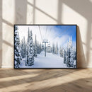 Winter Ski Lift Wall Art Print - Landscape Wall Art | Snowy