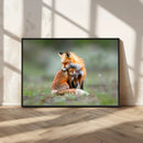 Heartwarming Fox and Baby Cub Wall Art | Ready to Hang