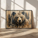Majestic Grizzly 399 Bear Wall Art | 3-Panel Rustic Canvas