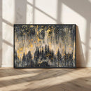 Golden Forest Abstract Wall Art | Dark Forest with Gold