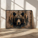 Rustic Grizzly 399 Wall Art | Triptych Canvas Print | Rustic