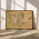 Middle Earth Map Canvas Wall Art – Vintage Fantasy Map