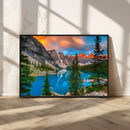 Canadian Rockies Moraine Lake Wall Art Canvas Print, Pine