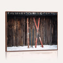Vintage Ski Gear Canvas Print, Vintage Ski Gear Against