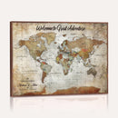 Personalized World Map Wall Art Canvas Print – Custom Push