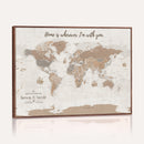 Personalized World Map Wall Art Canvas Print – Customizable