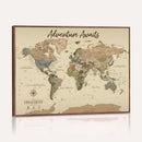 Custom Push Pin World Map Print – Personalized Canvas Wall