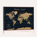 Personalized World Map Wall Art Print – Custom Push Pin