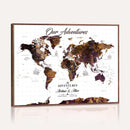 Personalized Vintage World Map Canvas – Custom Framed Push