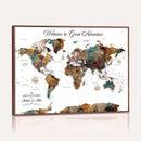 Customizable Framed World Map Canvas Print – Personalized