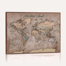 Custom Push Pin World Map Wall Art Canvas Print –