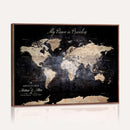 Personalize World Map Push Pin Wall Canvas Print –