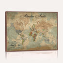 Customize Push Pin World Map Wall Canvas Print –