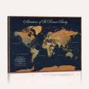 Custom Push Pin World Map Wall Art Canvas Print – Personalized Travel Tracker with Pins Framed Large for Home and Office Decor
