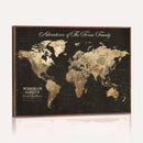 Personalized Push Pin World Map Canvas – Custom Framed