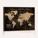 Personalized Push Pin World Map Canvas Print – Custom Framed