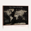 Personalized Push Pin World Map Canvas – Custom Framed