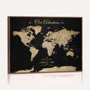 Personalized Push Pin World Map Canvas – Custom Framed