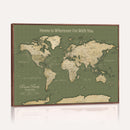Personalized Push Pin World Map Canvas – Custom Framed