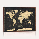 Personalized World Map Wall Art Canvas Print – Custom Push