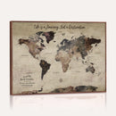 Customize Push Pin World Map Wall Art Canvas Print –