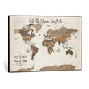 Personalized World Map Wall Art Canvas Print – Custom Push by MyGreatCanvas | Canvas Wall Art Prints | Photo Prints & Wall Decor