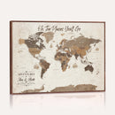 Personalized World Map Wall Art Canvas Print – Custom Push