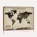 Custom Push Pin World Map Wall Art Canvas Print –