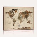 World Map Canvas Print – Framed Detailed Map of the World