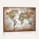 Vibrant Watercolor World Map Canvas Wall Art – Framed Travel