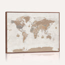 Framed Large World Map Canvas Print for Office Decor