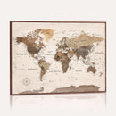 World Map Canvas Print – Framed Detailed Map of the World
