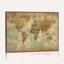 Vintage World Map Wall Art Canvas Print, Detailed World Map