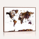 Rustic World Map Wall Art Canvas Print | Large World Map on