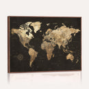 Framed World Map with Pin Canvas Print – Detailed World Map