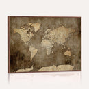 Dark Vintage World Map Canvas Wall Art Print, Antique Map