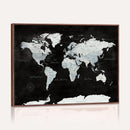 World Map Canvas Print – Framed Push Pin Wall Art, Color