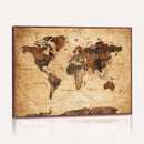 Modern Red and Gray World Map Canvas Print – Framed Wall Art