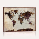 World Map Canvas Triptych – Colorful Global Wall Art for