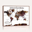 Custom Push Pin World Map Wall Art Canvas Print –