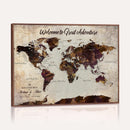Custom Push Pin Map Wall Art Canvas Print – Personalized
