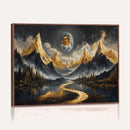 Abstract Mountain Wall Art Canvas Print Modern Landscape Painting Print