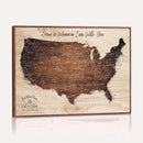 Personalized USA Push Pin Travel Map Canvas for Adventure Wall Decor