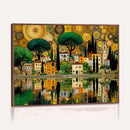 Gustav Klimt Golden Cityscape Wall Art Canvas Print,
