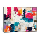 Blue Teal Abstract Canvas Wall Art, Modern Textured Painting Print, Navy Orange White Contemporary Art, Neutral Living Room Decor, Office Art by MyGreatCanvas | Canvas Wall Art Prints | Photo Prints & Wall Decor
