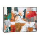 Blue Teal Abstract Canvas Wall Art, Modern Textured Painting Print, Navy Orange White Contemporary Art, Neutral Living Room Decor, Office Art by MyGreatCanvas | Canvas Wall Art Prints | Photo Prints & Wall Decor