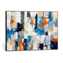 Blue Teal Abstract Canvas Wall Art, Modern Textured Painting Print, Navy Orange White Contemporary Art, Neutral Living Room Decor, Office Art by MyGreatCanvas | Canvas Wall Art Prints | Photo Prints & Wall Decor