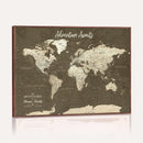 Personalized Push Pin World Map Canvas Print – Custom Travel